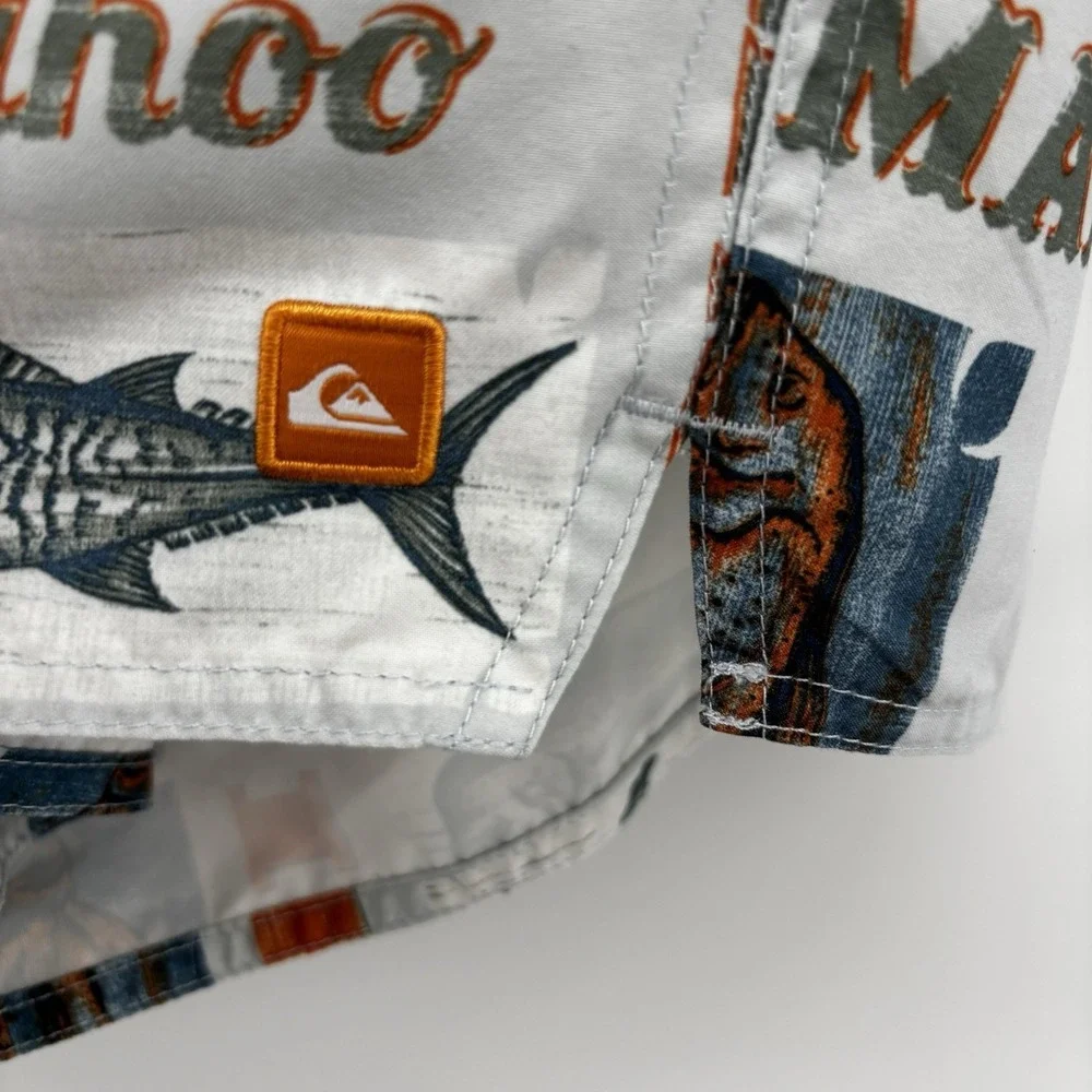 Quick Silver Shorts Mens Swim Trunks XL Fishing AOP Waterman‎ Board Shorts